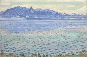 Jezioro Thun z łańcuchem Stockhorn. 1904 autorstwa Ferdinand Hodler
