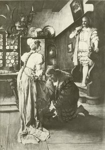 Mistrzowie Śpiewaków Norymbergi, akt III scena iv (wklęsłodruk) autorstwa Ferdinand Leeke
