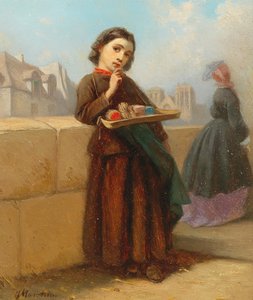 Dziewczyna z zapałkami na brzegu Sekwany autorstwa Ferdinand Marohn