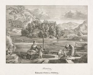 Siedem widoków w Salzburgu i Berchtesgaden: poniedziałek: Rosenecker Garden Salzburg, 1823.