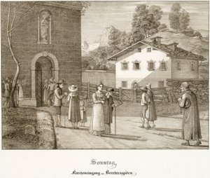 Niedziela: chodzenie do kościoła w pobliżu Berchtesgaden autorstwa Ferdinand Olivier