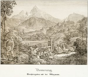 Czwartek: Berchtesgaden i Watzmann autorstwa Ferdinand Olivier