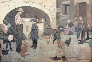 Z powrotem w domu, w Obrazkowej książce z dzieciństwa, ok. 1900 r. (rycina) autorstwa Ferdinand Raffin