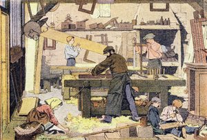 O carpinteiro, em Livro ilustrado da infância, c.1900 (gravura)polonês