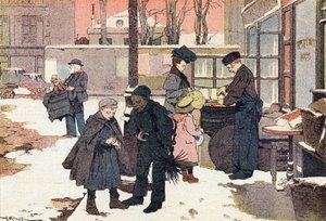 Kupiec kasztanów, w książce z obrazkami z dzieciństwa, ok. 1900 r. (rycina) autorstwa Ferdinand Raffin