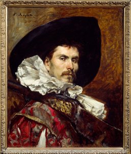 Arkebuzier w XVII wieku Malarstwo Ferdinanda Roybeta (1840-1920) XIX-wieczny Lyon, Musee des Beaux Arts