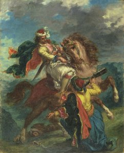 Turek poddaje się greckiemu jeźdźcowi, 1856 autorstwa Ferdinand Victor Eugene Delacroix