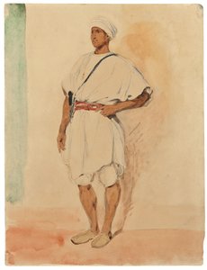 Stojący Marokańczyk (ołówek i akwarela na papierze) autorstwa Ferdinand Victor Eugene Delacroix