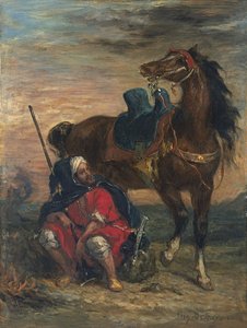 arabski jeździec autorstwa Ferdinand Victor Eugene Delacroix