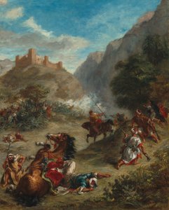 Arabowie potyczki w górach autorstwa Ferdinand Victor Eugene Delacroix