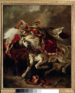 Bitwa pod Giaour i Pasza (Maroko) autorstwa Ferdinand Victor Eugene Delacroix