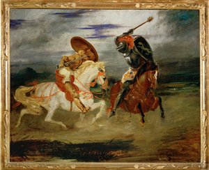 Combat de chevaliers dans la campagne - Walka między rycerzami ... autorstwa Ferdinand Victor Eugene Delacroix
