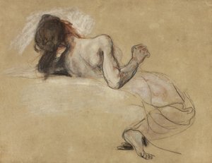 Przyczajona kobieta, 1827 autorstwa Ferdinand Victor Eugene Delacroix