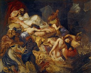 Studium śmierci Sardanapala autorstwa Ferdinand Victor Eugene Delacroix
