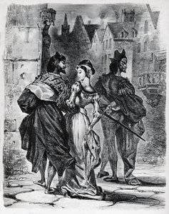 Faust, Gretschen i Mefistofeles autorstwa Ferdinand Victor Eugene Delacroix