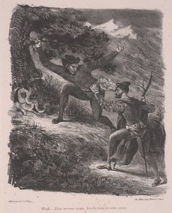 Faust i Mefistofeles w górach Harz autorstwa Ferdinand Victor Eugene Delacroix