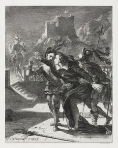 Hamlet: Hamlet pędzi, by podążać za duchem swojego Ojca, 1835. autorstwa Ferdinand Victor Eugene Delacroix