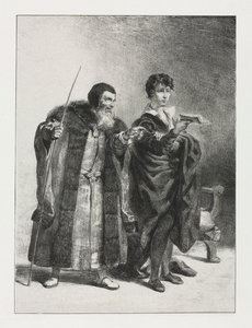 Hamlet: Poloniusz i Hamlet, 1834. autorstwa Ferdinand Victor Eugene Delacroix