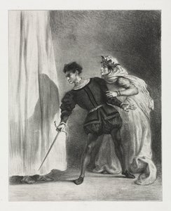 Hamlet: Morderstwo Poloniusza, 1834. autorstwa Ferdinand Victor Eugene Delacroix