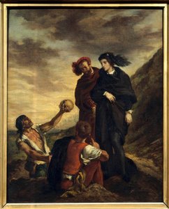 Hamlet i Horatio na cmentarzu Ilustracja do V aktu utworu Williama Szekspira „Hamlet” (1564-1616). Obraz (Vanite) Eugene