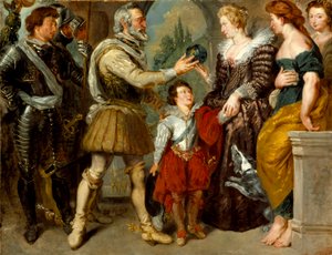 Henryk IV przekazujący władzę Marii deMedici (wg Rubensa), ok. 1830-4 autorstwa Ferdinand Victor Eugene Delacroix