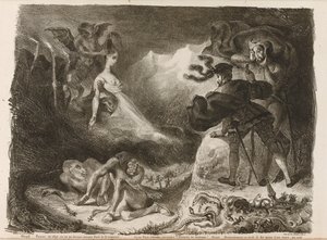 Ilustracja do Goethesa Fausta, 1828 r autorstwa Ferdinand Victor Eugene Delacroix