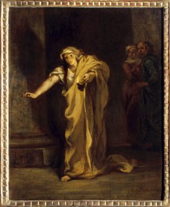 Lady Makbet lunatykująca ilustracja do dzieła o tym samym tytule autorstwa Williama Szekspira (1564-1616). Obraz Eugene Delacroix (1798-1863) 1850 Nd. 0,40 x 0,32 m Fredericton. Galeria sztuki Beaverbrook autorstwa Ferdinand Victor Eugene Delacroix