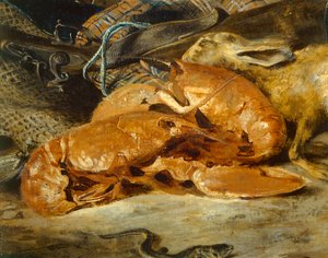 Nature morte au homard - martwa natura z homarem ... autorstwa Ferdinand Victor Eugene Delacroix
