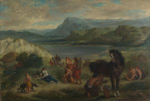 Owidiusz wśród Scytów autorstwa Ferdinand Victor Eugene Delacroix