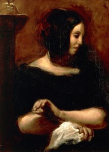 Portret George Sand autorstwa Ferdinand Victor Eugene Delacroix