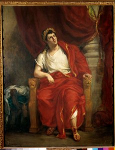Portret komika Francois-Joseph (Francois Joseph) Talma (1763-1826) interpretującego Nerona w utworze Britannicus „”” Jean Racine”” Obraz Eugene Delacroix (1798-1863) 1853 wym. 0,92 x 0,73 m Paryż, komedia francuska autorstwa Ferdinand Victor Eugene Delacroix