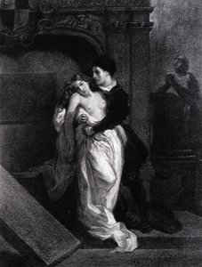 Romeo i Julia - rycina Eugene Delacroix autorstwa Ferdinand Victor Eugene Delacroix