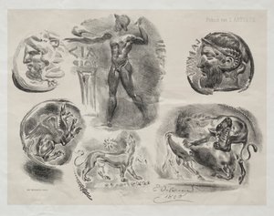Arkusz z sześcioma antycznymi medalami, 1825. autorstwa Ferdinand Victor Eugene Delacroix