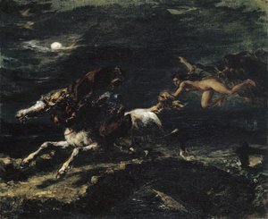 Tam O’Shanter ścigany przez czarownice, 1849 autorstwa Ferdinand Victor Eugene Delacroix