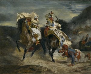 Walka Giaoura i Hassana, 1826 autorstwa Ferdinand Victor Eugene Delacroix