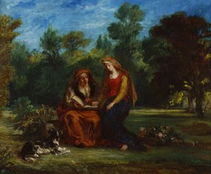 Edukacja Dziewicy, 1852 autorstwa Ferdinand Victor Eugene Delacroix