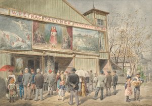 W Wurstelprater w Wiedniu autorstwa Ferdinand Weckbrodt