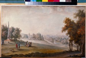 „Widok parku w Carskim Siole” Ferdinanda de Meys(?-ca 1810), akwarela, gwasz na papierze autorstwa Ferdinand de Meys