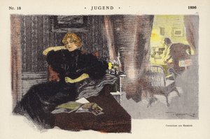 Kobieta wieczorem w domu (kolor lito) autorstwa Ferdinand von Reznicek