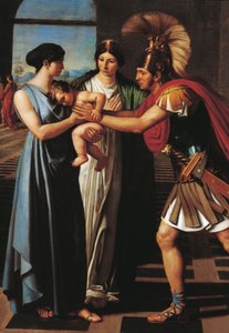 Andromacha przechwytująca Hektora przy Bramie Skajskiej (fragment) autorstwa Ferdinando Castelli