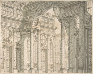 Projekt Perspektywy Scenografii z Dziedzińcem i Łukiem Triumfalnym, ca. 1675-1743.