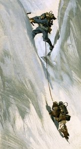 Hillary wbił swoje ciało w wąską szczelinę i podniósł się do tyłu autorstwa Ferdinando Tacconi