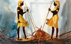 Dwóch wartowników strzegących grobowca Tukankhamena autorstwa Ferdinando Tacconi