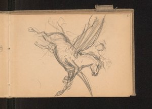 Pegasus mit Reiter im Flug; verso: zusammen mit Karte 18 Notizen zu Farbpreisen