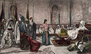 Więzień stanu w Alhambrze (kolorowa fotograwiura) autorstwa Ferencz Frans Eisenhut