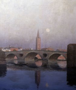 Le Pont Neuf w Tuluzie, początek XX wieku (malarstwo) autorstwa Fernand Antonin Mercié