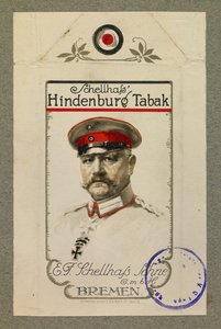 Portret Hindenbourga na paczce tytoniu autorstwa Fernand Barbier