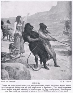 Łowienie ryb, ilustracja z „Historii narodów Hutchinsona”, ok. 1910 r.