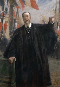 Paul Déroulède 1846-1914 wygłasza przemówienie w Bougival, styczeń 1913