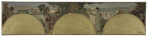 Szkic do Hôtel de Ville de Paris: Historia pisma - czasy starożytne, ok. 1890 (olej na płótnie)